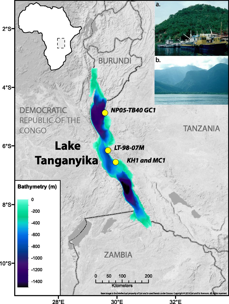 Физическая карта Африки озеро Танганьика